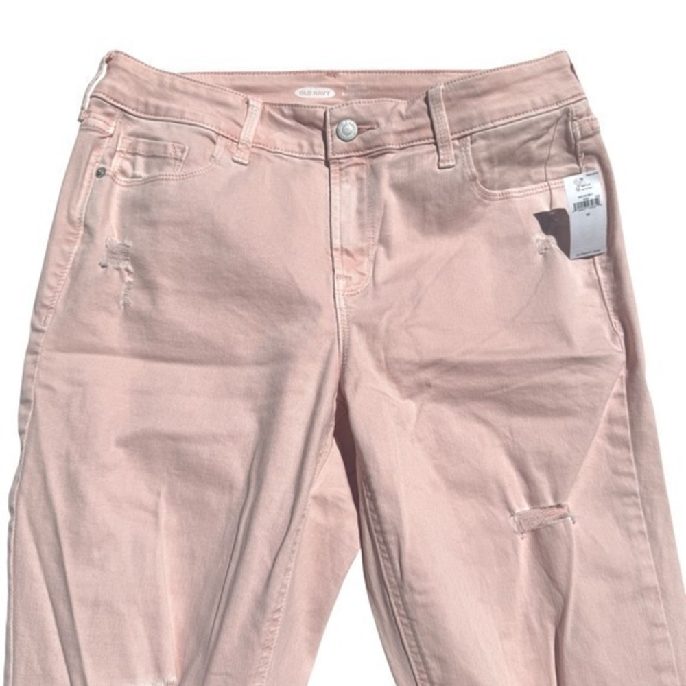 Old Navy Rockstar‎ Super Skinny Mid-Rise Distressed Pink/peach Jeans 10